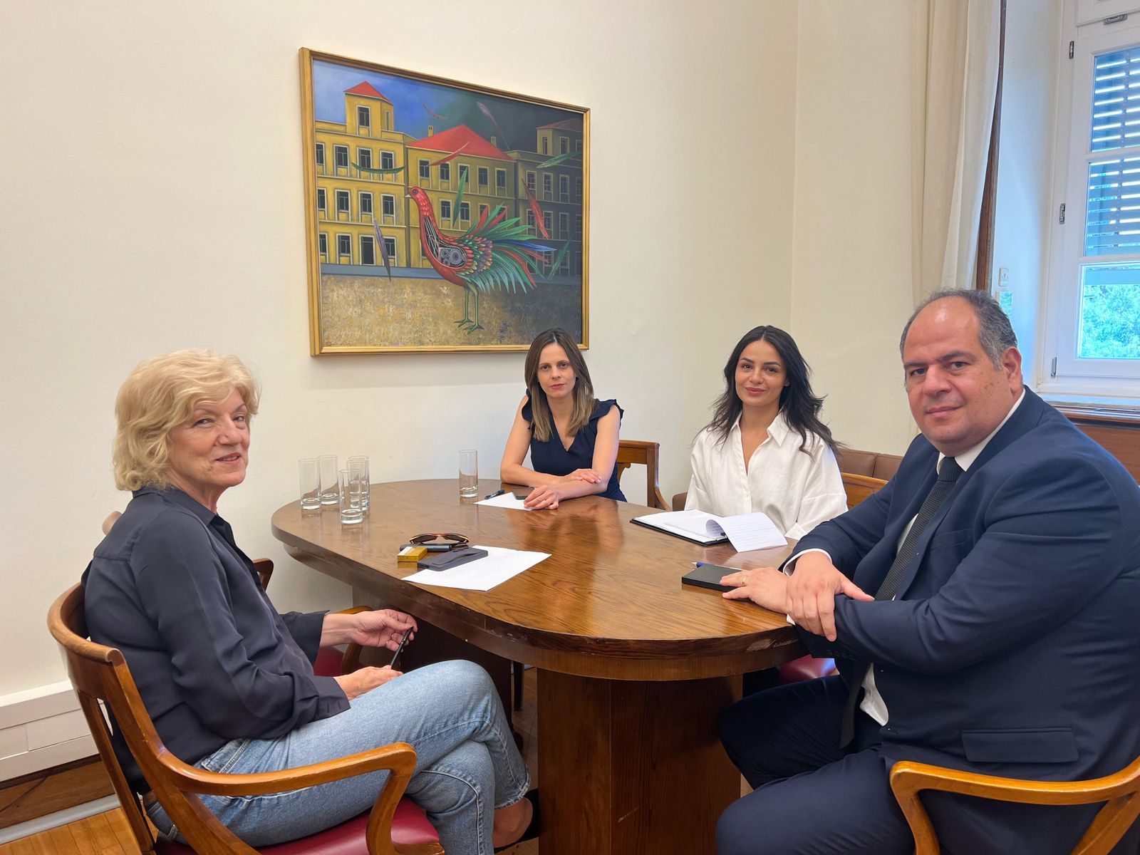 Συνάντηση της Έφης Αχτσιόγλου και της Σίας Αναγνωστοπούλου με τον Πρέσβη της Παλαιστίνης στην Ελλάδα, Yussef Dorkhom