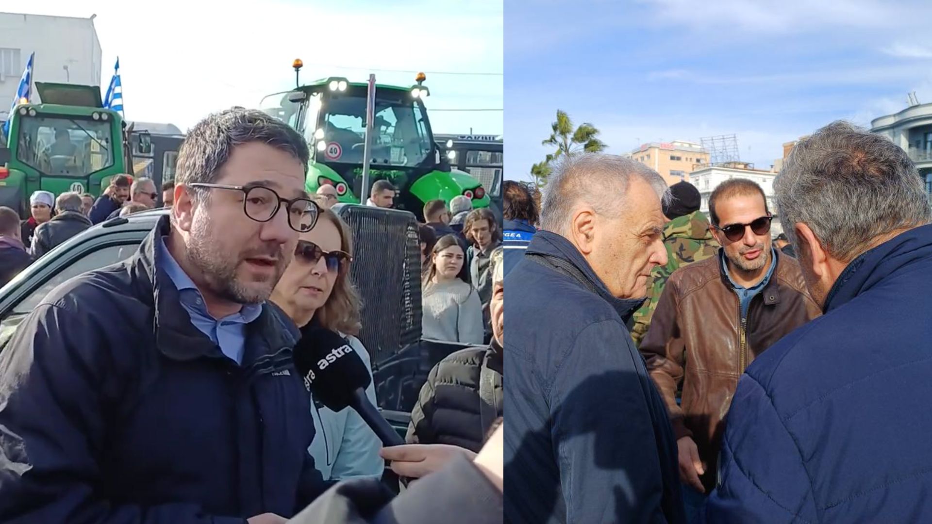 In Volos, on the side of the farmers, Nasos Iliopoulos, New Left MP  and Gabriel Sakellaridis, New Left Central Committee Secretary 