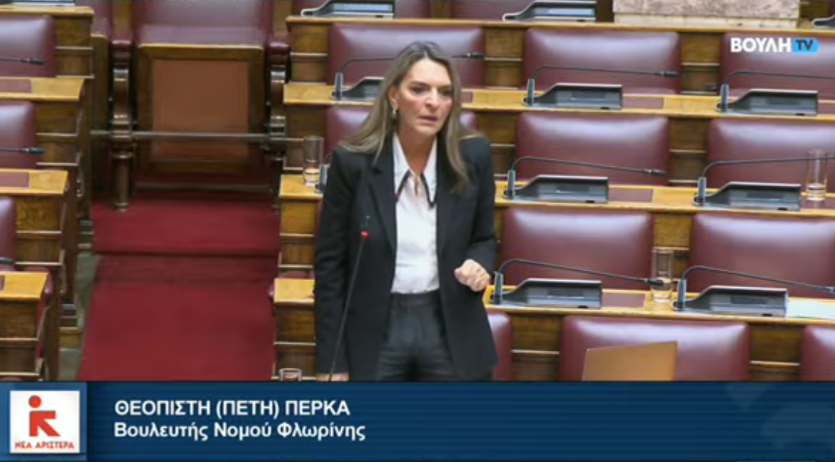 Παρέμβαση  Πέρκα στην ομιλία του Υπουργού Υποδομών: Δώσατε την Εγνατία δωράκι στον «εθνικό εργολάβο», τη ΓΕΚ ΤΕΡΝΑ