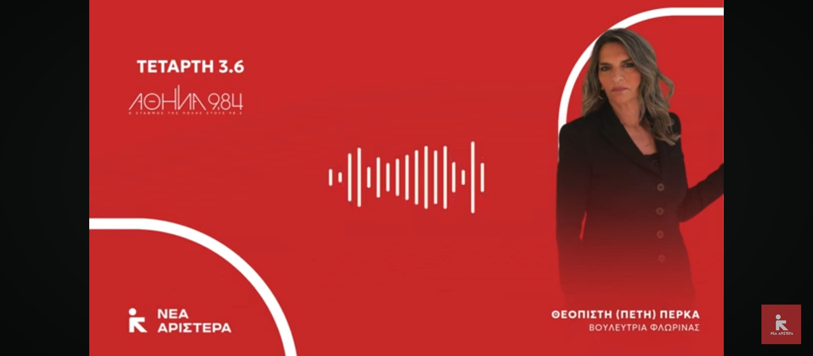 Πέτη Πέρκα: «Δεν αφορά τη Νέα Αριστερά μια ‘θολή’ Κεντροαριστερά, ούτε τα αρχηγοκεντρικά κόμματα»